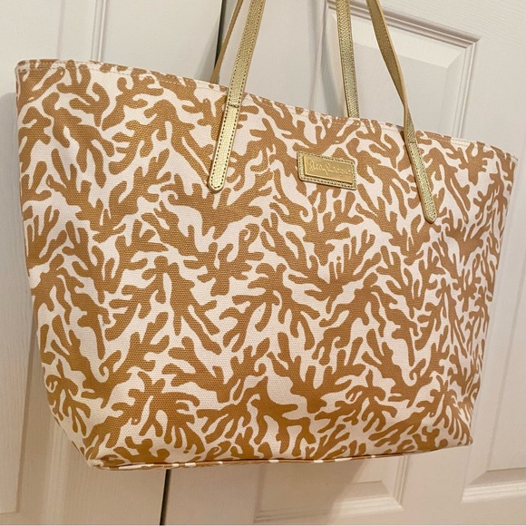 RARE NWOT Lilly Pulitzer Resort Tote Natural Treasure - Picture 6 of 14